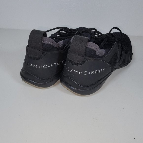 Adidas Stella McCartney Black Nylon Sneakers 8.5 Women's Slip On with Laces - Picture 10 of 10